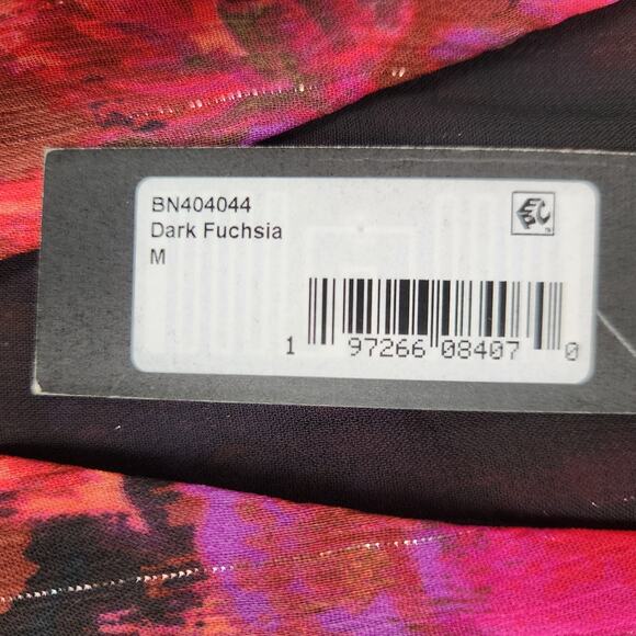 NWT Steve Madden Top Womens Size Medium Azura Sheer Fuchsia V Neck Long Sleeve - Picture 14 of 16